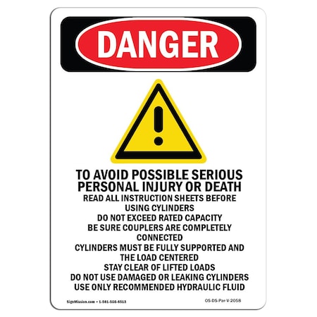 OSHA Danger Sign, To Avoid Possible, 7in X 5in Decal